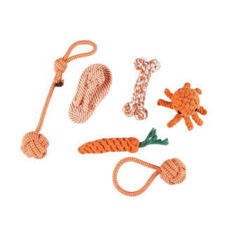 Dog toy set - durable chew toy for puppies, teething pet rope knot toy PT6904